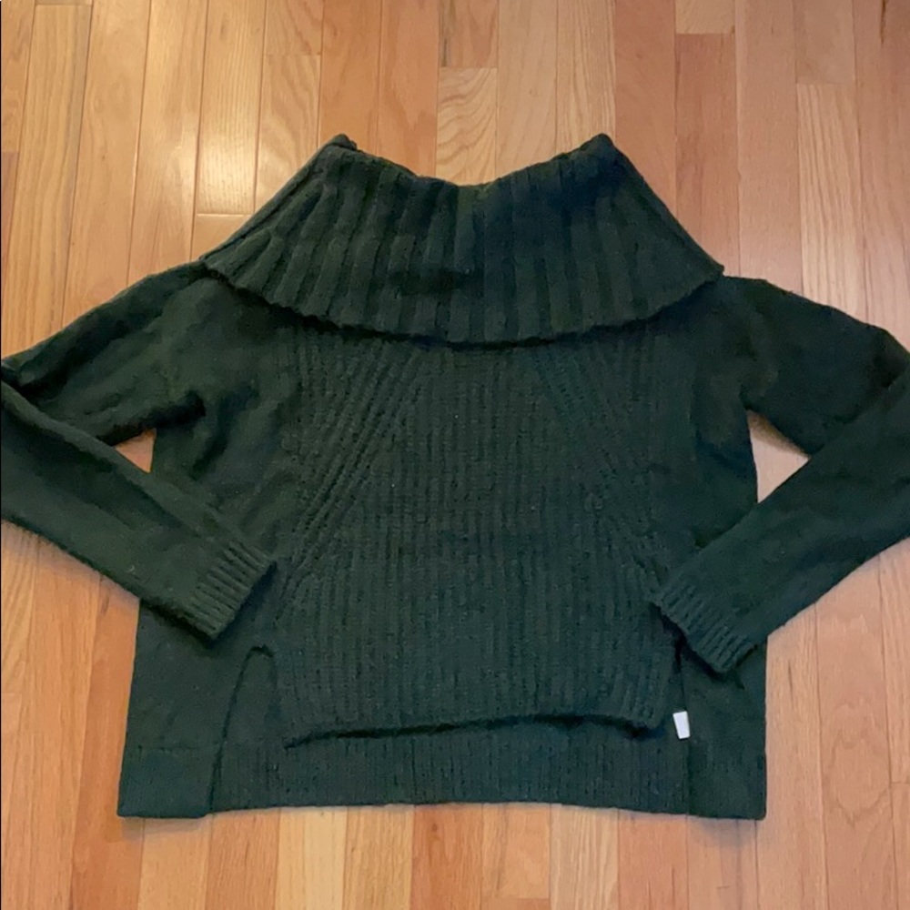 Green cowl neck sweater